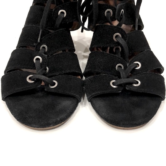 Lucky Brand Genevie Black Suede Cage Heel Sandal - Picture 3 of 8